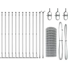 vidaXL Zaun mit Pfosten 0,6 x 25 m Silber/Stahl