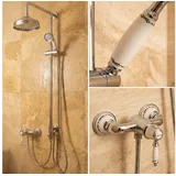 PaulGurkes Aufputz Duschsystem Retro Nostalgie Regendusche Set