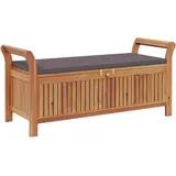 vidaXL Garten Truhenbank, Gartenbank mit Kissen Armlehnen, Sitzbank Bank mit viel Stauraum, Holzbank Kissenbox Parkbank, Massivholz Akazie