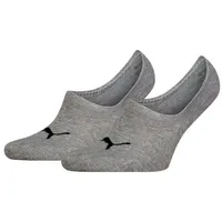 Puma 2P Unisex Footie High Cut Socks Grau Gr
