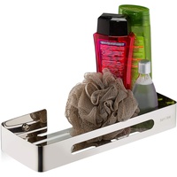 Relaxdays Duschregal, glänzender Edelstahl, für Shampoo & Duschgel, HBT: 4,5 x 12 cm, hängende Duschablage, silber
