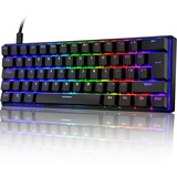 UK Layout 60% Mechanische Gaming-Tastatur Typ C verkabelt 61 Tasten LED-beleuchtete USB-wasserdichte Tastatur 14 Chroma RGB-Hintergrundbeleuchtung Anti-Ghosting-Tasten für Computer/PC/ Lapto /MAC