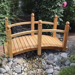 Zierbrücke PROMADINO "Luise", braun (honigbraun), B:63cm H:69cm L:128cm, Gartenfiguren, BxTxH: 63x128x69cm, aus FSC-zertifiziertem Holz