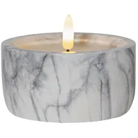 Star Trading Flamme Marble LED-Kerze 8 cm grau