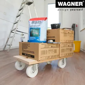 Wagner System GmbH WAGNER Transporthilfe Multiplex BIRKE 24 mm 59 x 30 x 14,5 cm, Rollen Ø 100 mm, Tragkraft 500 kg