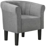 [en.casa] Sessel Jelgava 70x70x58 cm Textil Hellgrau