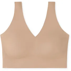 SCHIESSER Bustier "Invisible Soft", Damen, Gr. 40, N-Gr, beige (411, maple), Single Jersey, Obermaterial: 75% Polyamid, 25% Elasthan, unifarben, bequem, BHs Bustier, Microfaser, Lasercut-Abschlüsse, V-Ausschnitt