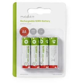 Nedis 4er Set NiMH AA - 1.2 V DC - 2000 mAh - 4-Blister