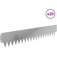 vidaXL Raseneinfassung 103 x 20 cm 20 Stück Silber