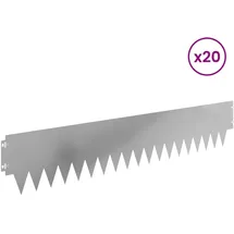 vidaXL Raseneinfassung 103 x 20 cm 20 Stück Silber
