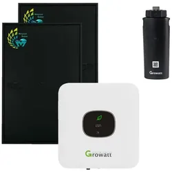 Balkonkraftwerk mit 800W Solarpanel und Halterung (rund) inkl. Growatt MIC 600 0,6kW Wechselrichter
