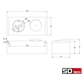 SOTech Steckdose für Spiegelschränke silbergrau Stromversorgung für 12V LED Beleuchtung