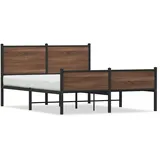 vidaXL Metallbett ohne Matratze Eichen-Optik 140x200 cm
