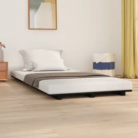 vidaXL Massivholzbett 200 x 200 cm Schwarz