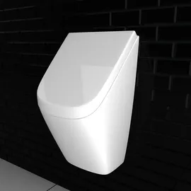 Vitra Pure Style Urinal mit VitrA hygiene inkl. Deckel und Urinal-Absaug-Siphon | Pissoir mit Antibakterielle Beschichtung | Robuste Keramik