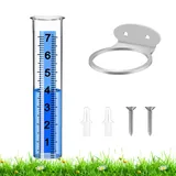 Timenued Regenmesser mit großem Fassungsvermögen, 17,8 cm, für den Außenbereich, Rohr mit Edelstahl-Halterung für Garten, Rasen, Hof, Terrasse, Bauernhof