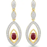 vira jewels Ohrhänger Vira Jewels Gelb/Rot 40mm Silber 925