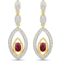 vira jewels Ohrhänger Vira Jewels Gelb/Rot 40mm Silber 925