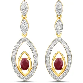 vira jewels Ohrhänger Vira Jewels Gelb/Rot 40mm Silber 925