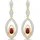 vira jewels Ohrhänger Vira Jewels Gelb/Rot 40mm Silber 925