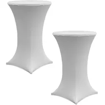 Baumarktplus 2x Stehtischhusse Stretch 70 cm weiß Tischdecke Husse Bistrotisch Partytisch