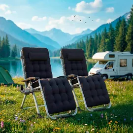 Tectake Sonnenliege Cloud 2er Set 0 x 0 x 0 cm Schwarz