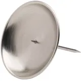 Nklaus Ø10cm Adventskranz Kranzteller Messing vernickelt matt Kerzenhalter mit Dorn Kerzenteller Oberfläche glatt 10669