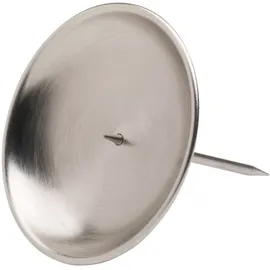 Nklaus Ø10cm Adventskranz Kranzteller Messing vernickelt matt Kerzenhalter mit Dorn Kerzenteller Oberfläche glatt 10669