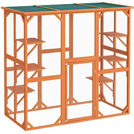 Wiltec Freilaufgehege Katzen 168 x 82 x 166,5 cm Braun/Schwarz
