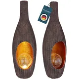 bmf-versand Solarleuchte Garten Vase Rattan Solarlampe Außen Leuchte Solar mit Pflegetuch