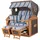 Mr. Deko Strandkorb Komplettset - bene living - Borkum XL Teak - PE grau - Modell 580 - inkl. Liftersystem