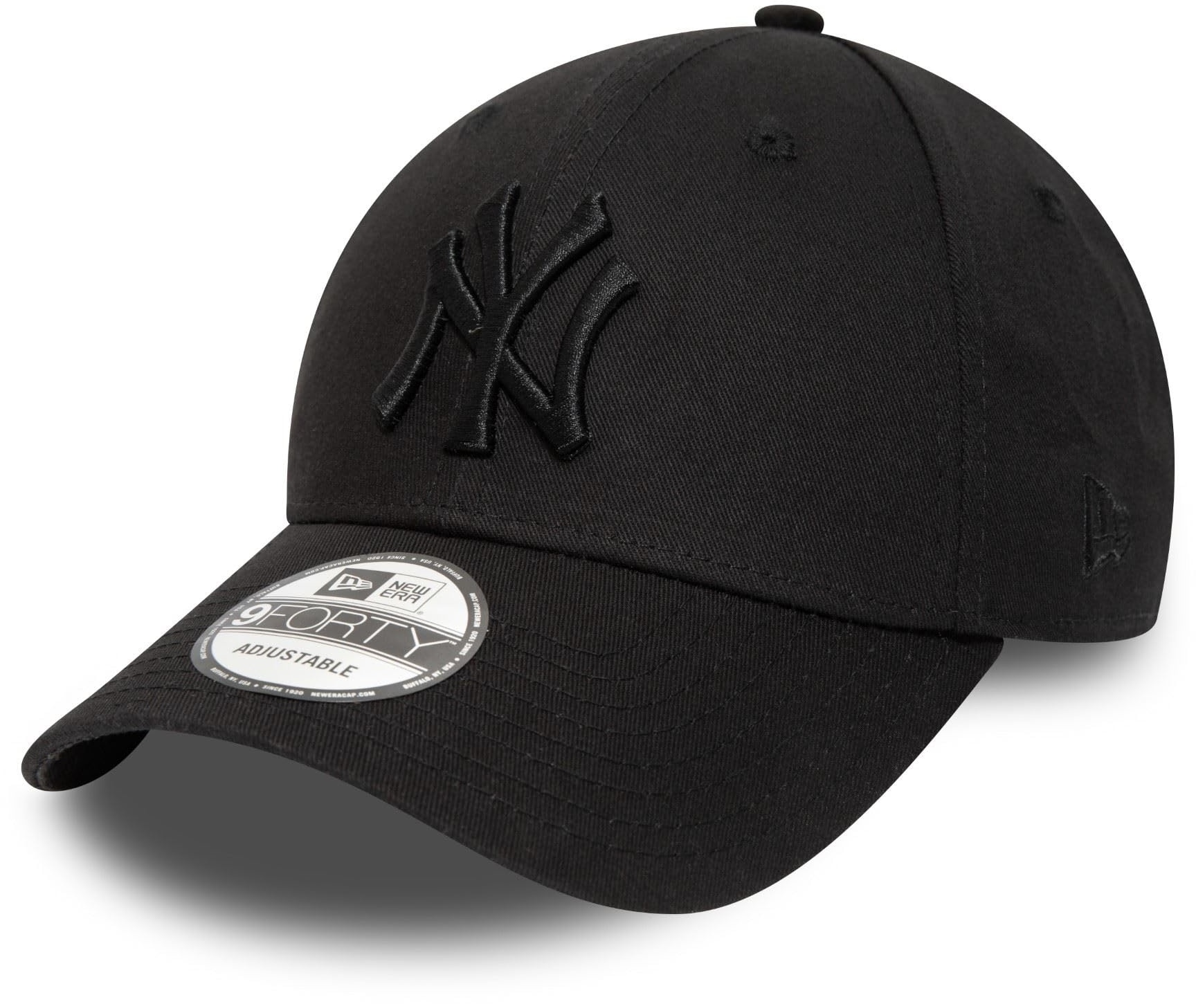 New Era New York Yankees MLB League Essential Black on Black 9Forty Cap - One-Size