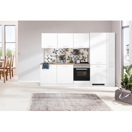 Held MÖBEL Küchenzeile »Visby«, mit E-Geräten, Breite 270 cm, inkl. Kühl/Gefrierkombination, weiß