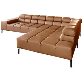 KAWOLA Ecksofa NELSON Braun Leder