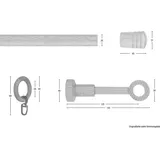 GARESA Gardinenstange »Sandri Vollrund, Endknopf Verus«, 1 läufig-läufig, Wunschmaßlänge, Vorhanggarnitur aus Holz, verlängerbar, mit Ringe