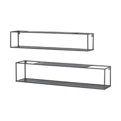 Wandregale 2er-Set Arki - schwarz - Sconto