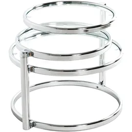 Haku-Möbel HAKU Couchtisch rund Glas chrom 58,0-140,0 x 50,0 x 43,0 cm, 1 St.
