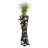 DanDiBo Ambiente DanDiBo Design Weinregal Metall Schwarz Blumensäule Esperanza 80 cm Flaschenregal Stehend Flaschenständer Flaschenhalter Blumenständer