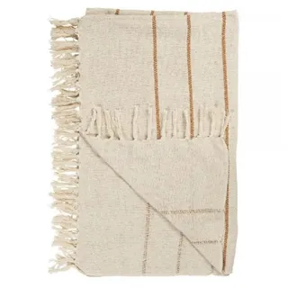 ib laursen Plaid aus reiner Baumwolle Natur braun 160