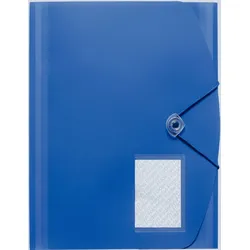 FolderSys FSY Eckspanner-Sammelmappe, A4, 3 elastische Klappen, Gummizug-Verschluss, PP blau, 1 Stück