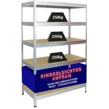 Proregal Schwerlastregal Rivet HxBxT 180 x 120 x 60 cm Fachlast 250 kg Innovatives Stecksystem Verzinkt