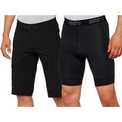 100% Ridecamp Jugend Fahrrad Shorts, schwarz, Größe 26