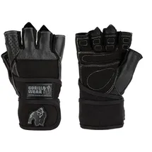 Gorilla Wear Dallas Wrist Wrap Gloves - schwarz Bodybuilding und Fitness Accessoires für Herren, L