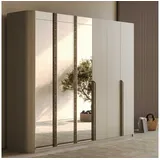 JVmoebel Kleiderschrank 6-türig 200 x 210 x 60 cm Beige/Braun