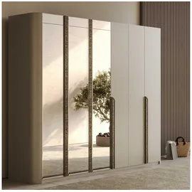JVmoebel Kleiderschrank 6-türig 200 x 210 x 60 cm Beige/Braun