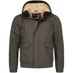 Winterjacke ALESSANDRO SALVARINI "ASRigio", Herren, Gr. S (48), grau (dunkelgrau), Obermaterial: 100% Baumwolle; Innenmaterial: 100% Polyester, Jacken, mit warmem Teddyfell
