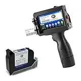 Eurannit Handheld Tintenstrahldrucker 12,7 mm, E15 Tragbare Handheld Tintenstrahldrucker Gun 4,3 Zoll LED Touchscreen, für Text Logo Datum Chargennummer QR Barcode Druck auf jeder Oberfläche