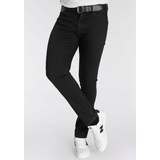 DELMAO Stretch-Jeans »"Reed"«, mit schöner Innenverarbeitung - NEUE MARKE!, Gr. 34 - Länge 32, black-black, , 23811931-34 Länge 32