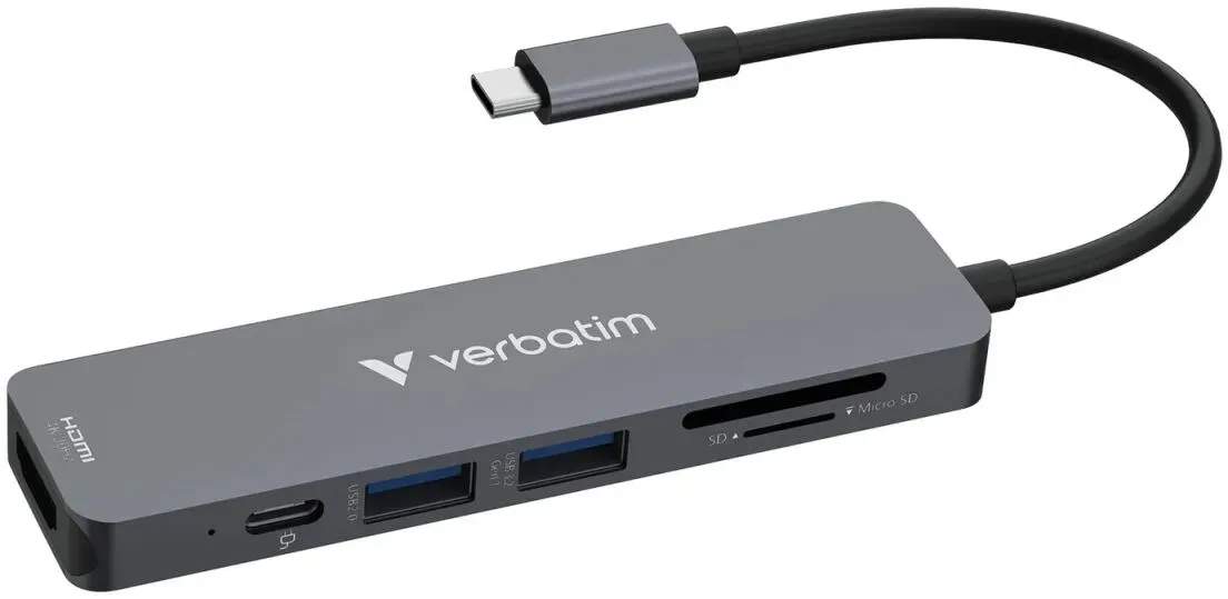 Verbatim 32156 Schnittstellen-Hub USB 3.2 Gen 1 (3.1 Gen 1) Type-C 5000 Mbit/s Grau