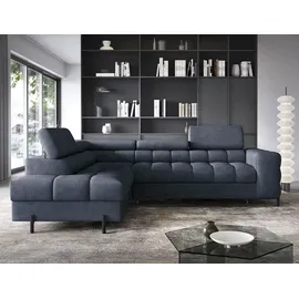 moeblo Ecksofa, Polsterecke, Eckcouch Wohnlandschaft Sofa mit Ottomane Eckgarnitur - Ecksofa Ferrucio L - Anthracite (Aura 40) - Grau
